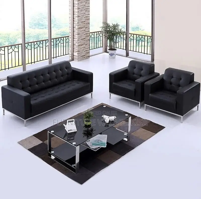 Office Sofa; 5-Seater Executive Leather Office Sofa