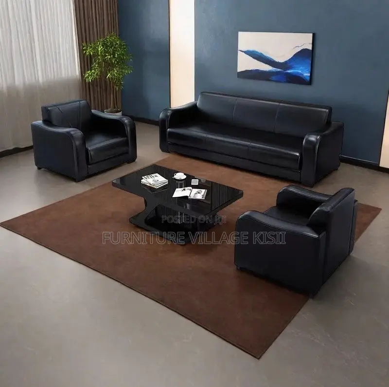 Office Sofa; 5-Seater Executive Leather Office Sofa
