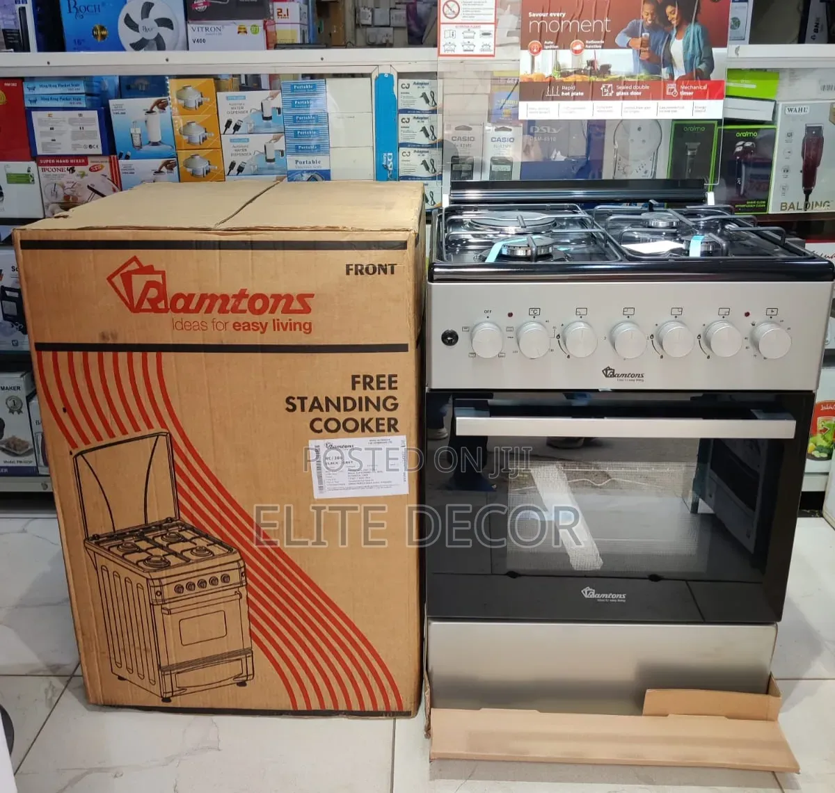 Ramtons RC306 Standing Cooker 58×58 – 3 Gas + 1 Electric