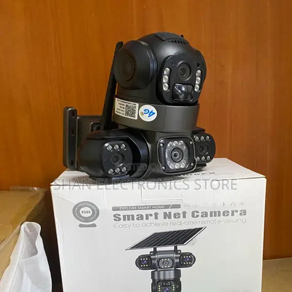 4g Triple Lens Solar CCTV Cam 360 Degrees 6mp Hd Cam Waterproof