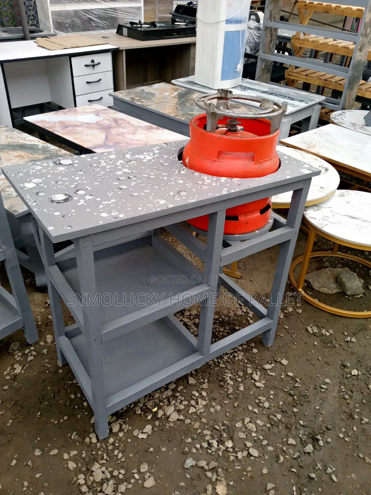6 Kg Gas Kitchen Table. Bubble Grey Kitchen Stand