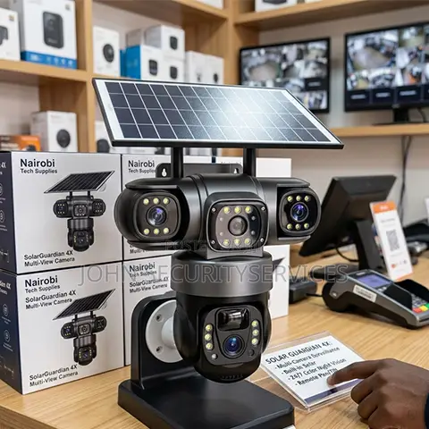 4G Triple Lens Solar CCTV Camera 360 Degrees 12MP Full HD