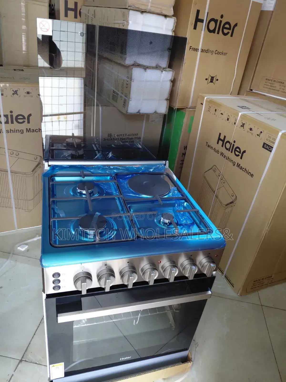Haier 3G + 1E Standing Cooker (HRE6313CDRSS)no Gas Sensor