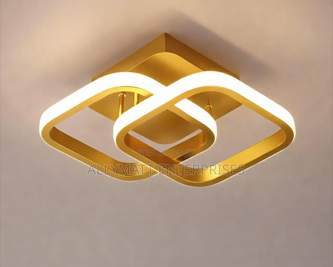 Gold Overlapping Square Ceiling Light