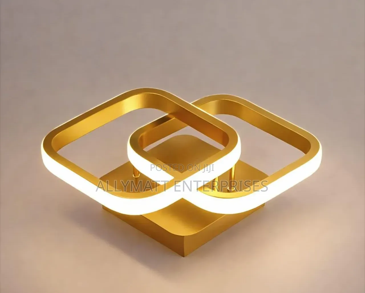 Gold Overlapping Square Ceiling Light