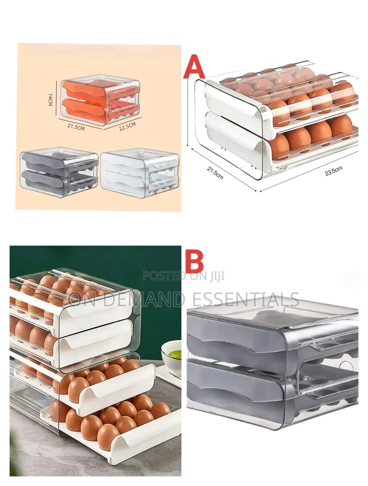 32 PCS Egg Holder Tray Size: 27.5*22cm -Large Capacity Holding