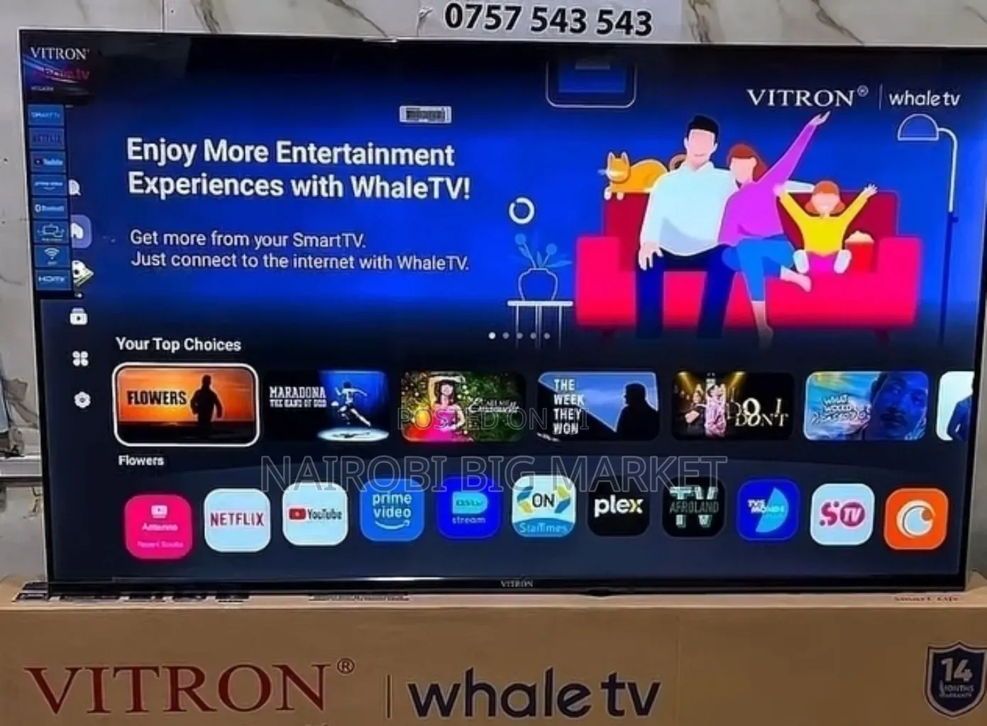 2 Years Warranty Vitron Whale 43 Inch Full Hd