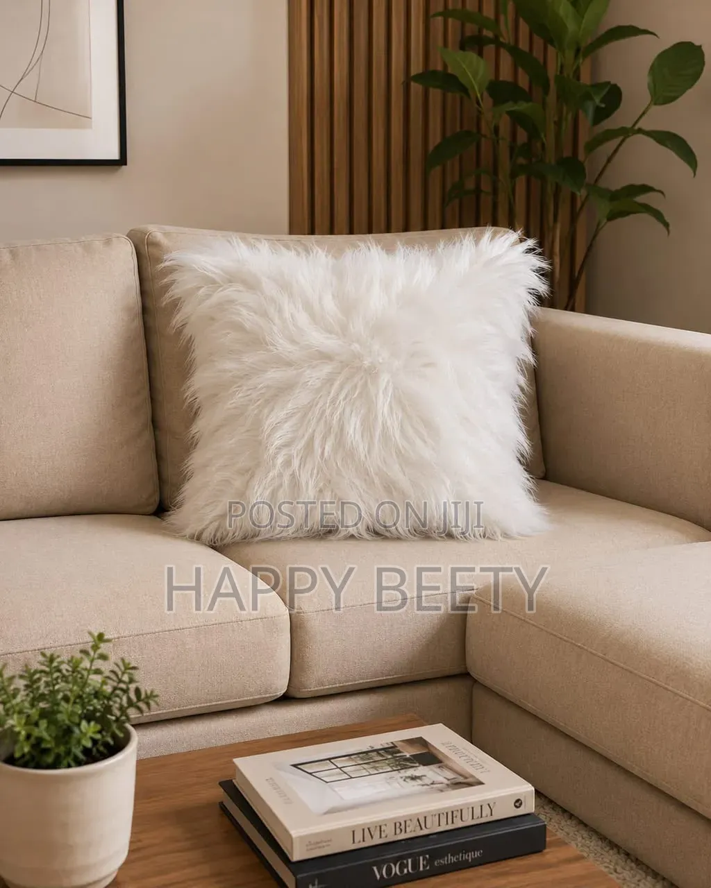Simple Imitation Wool Plush Cushion Pillow Cover,