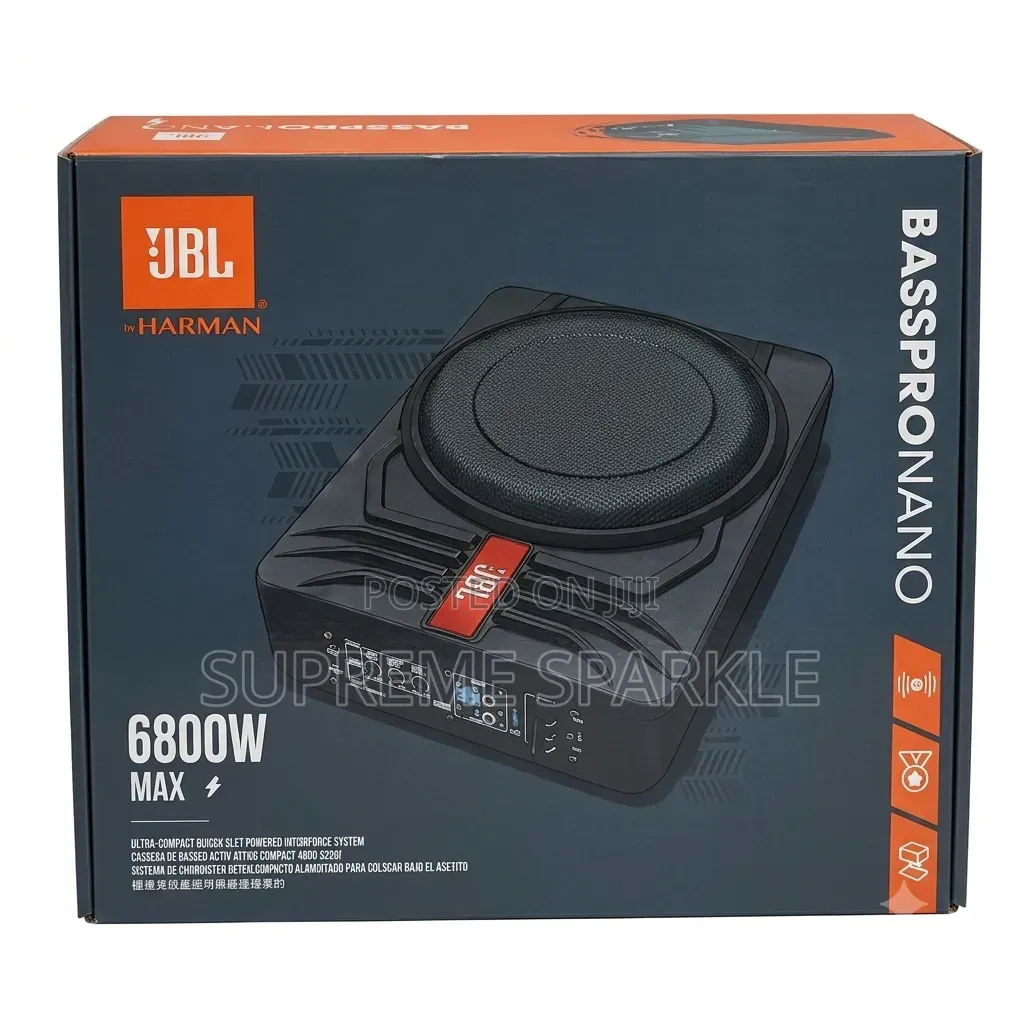 Underseat Powered Subwoofer JBL BassPro Nano 6800W Car Bass Speaker