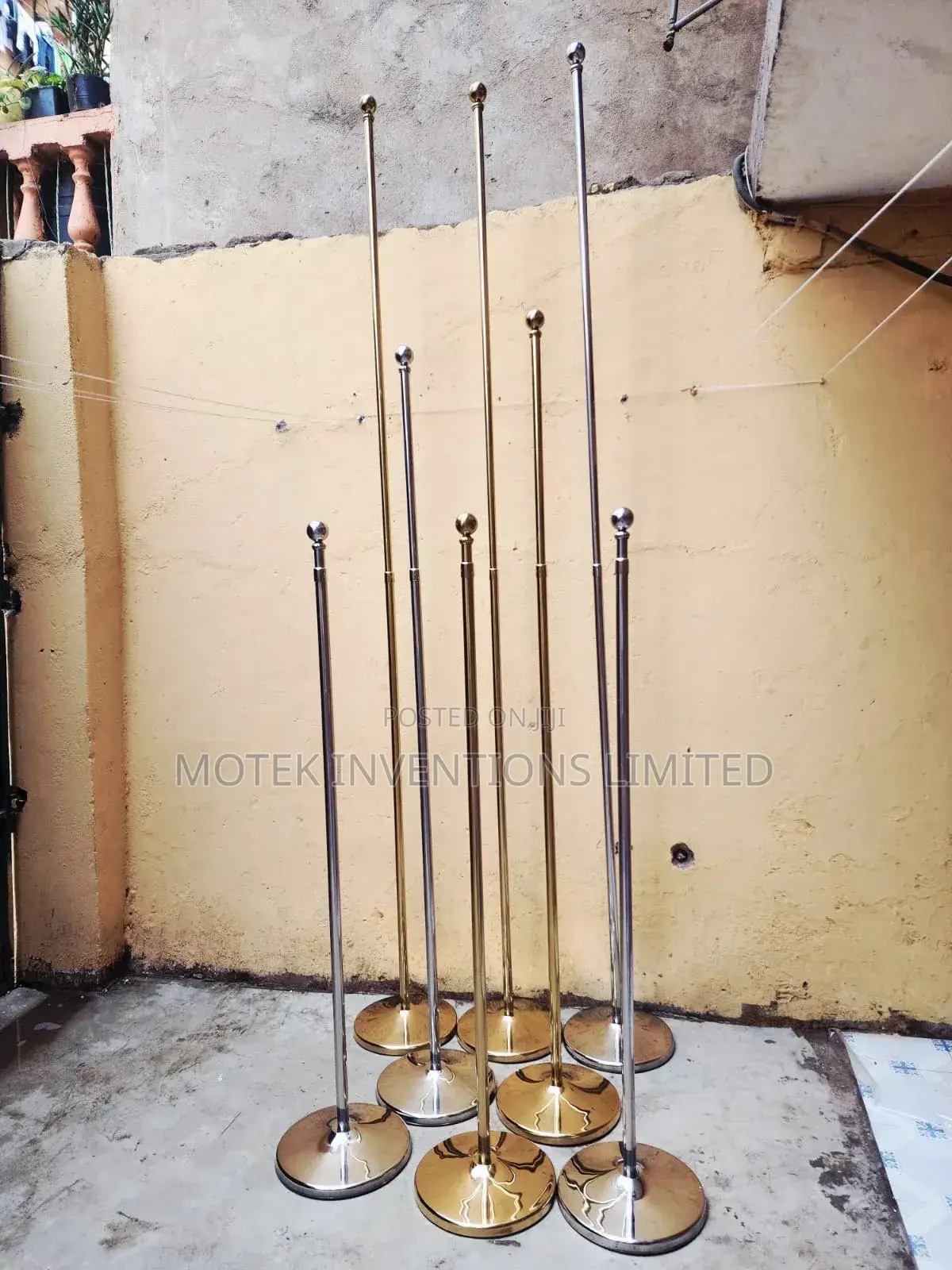 Flag Poles Golden and Silver