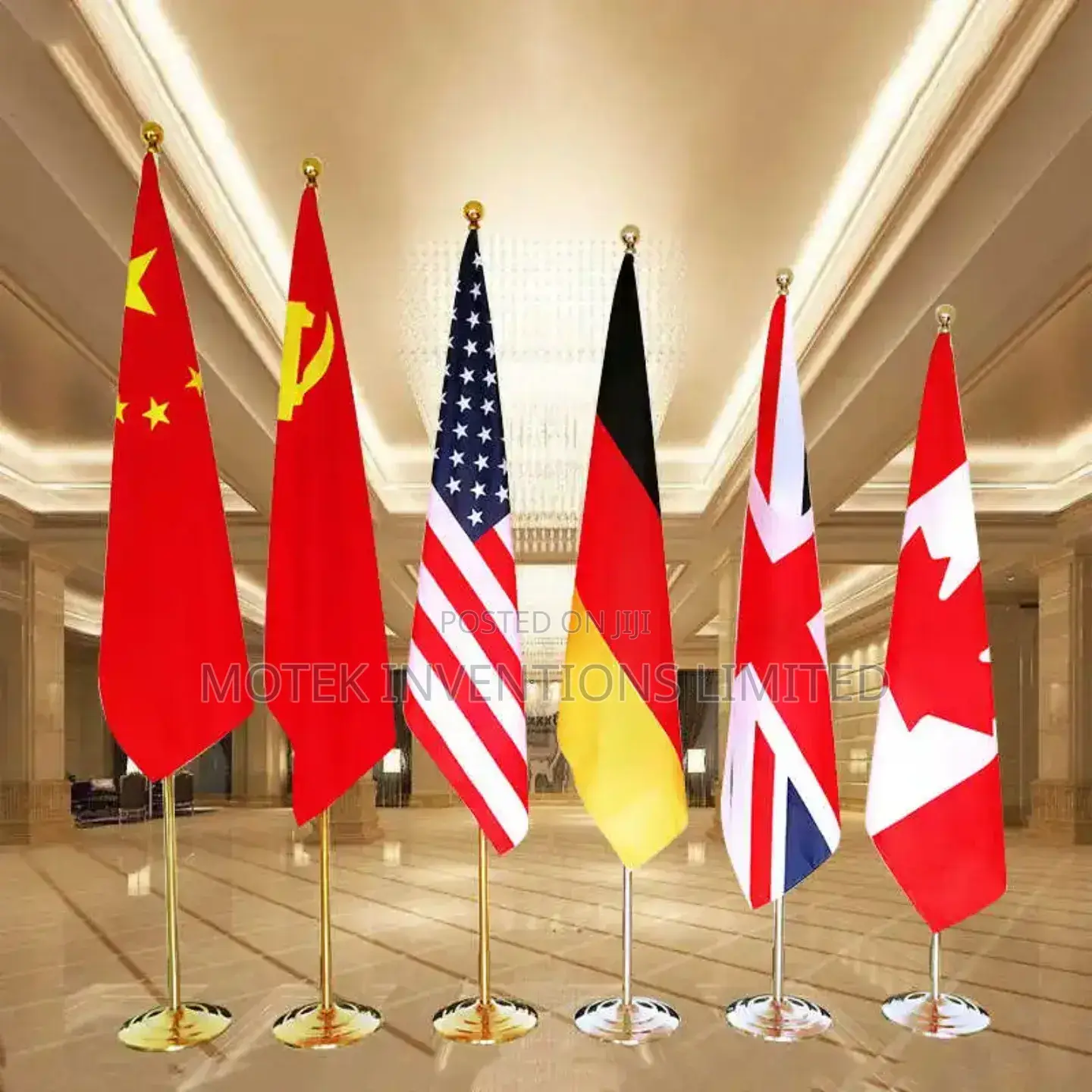 Flag Poles Golden and Silver