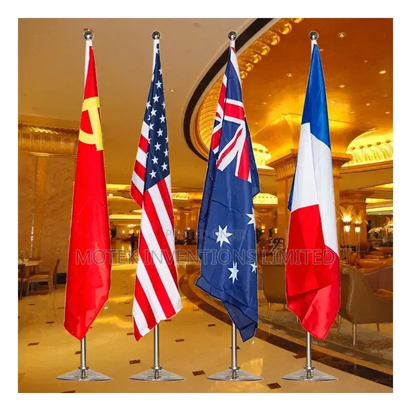 Flag Poles Golden and Silver