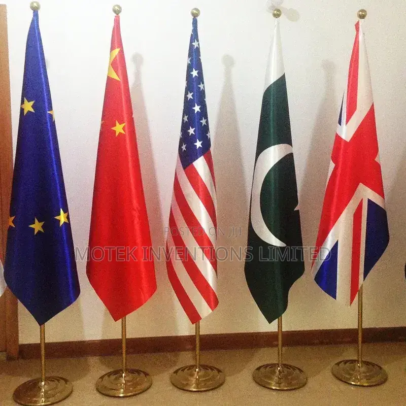 Flag Poles Golden and Silver