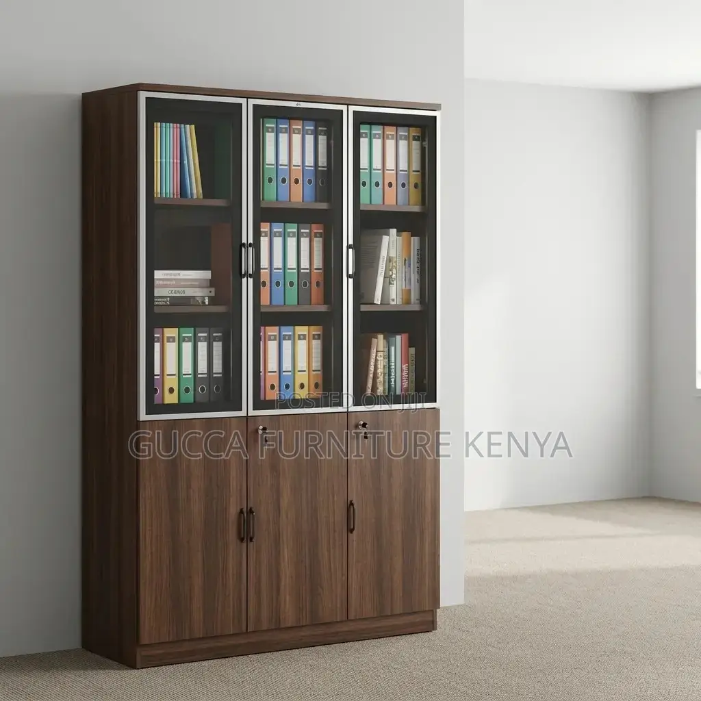 3-Doors Wooden Document Cabinet