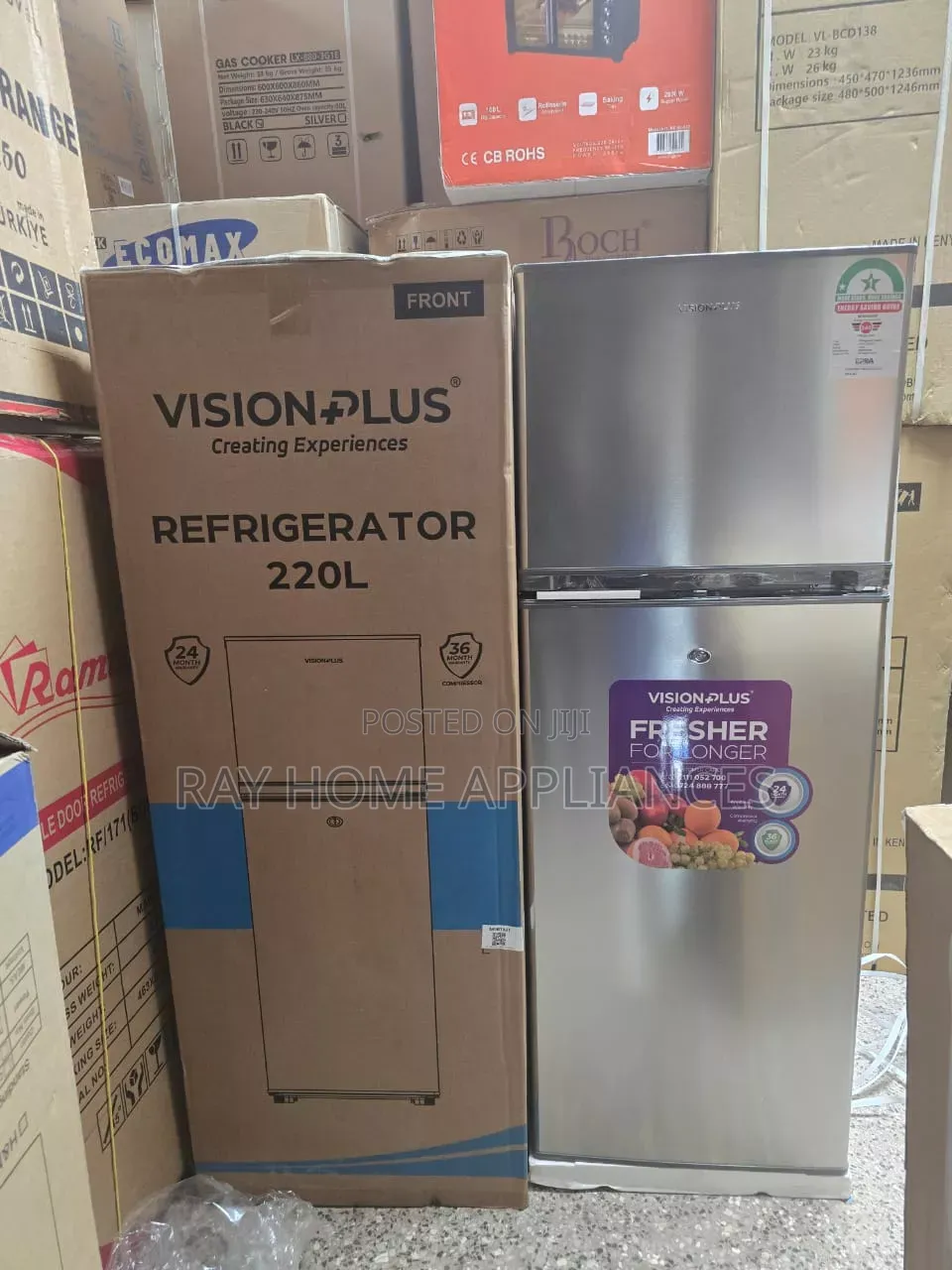 220litres Double Door Vision Refrigerator