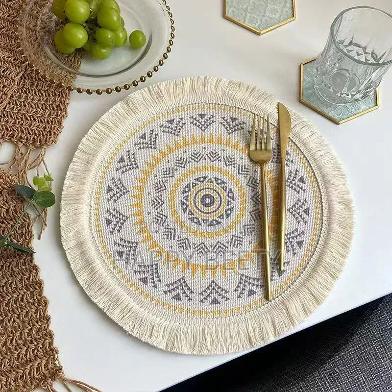  Boho Round Woven Placemats 