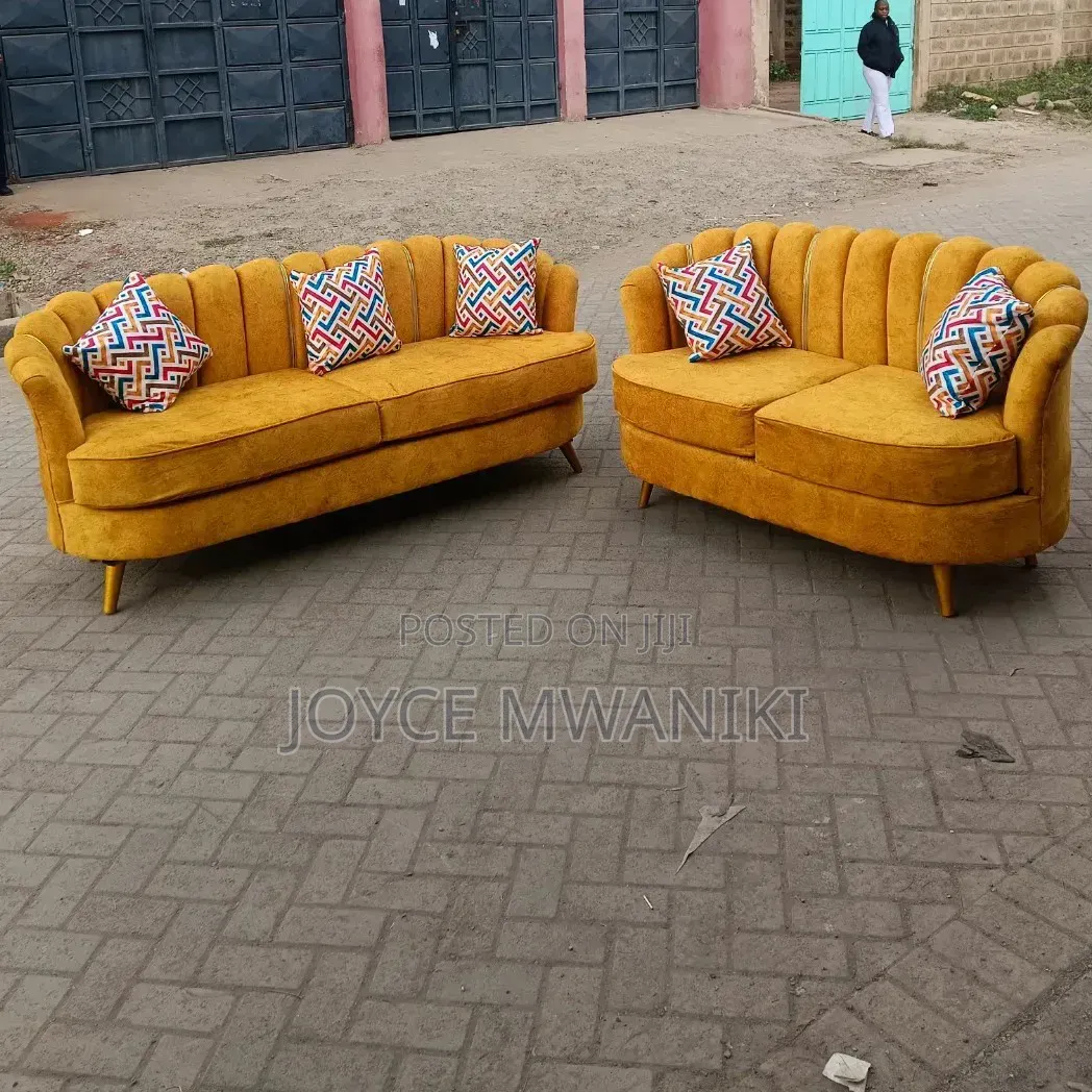 Sofa Set, 5 Seater With High Density Spring Cushions. M