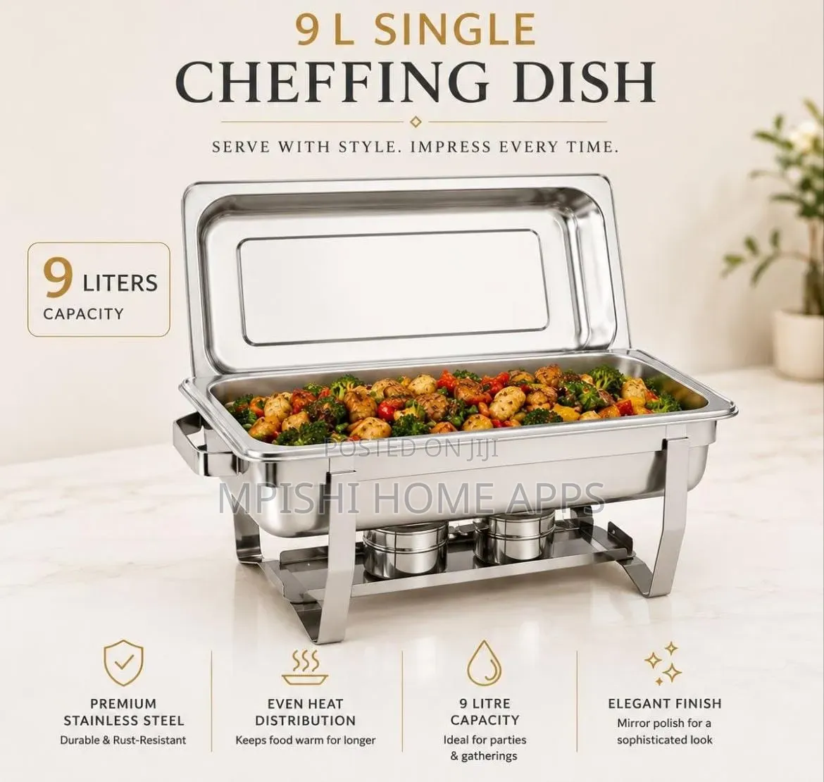 9L Single Stainless Steel Chafing Dish