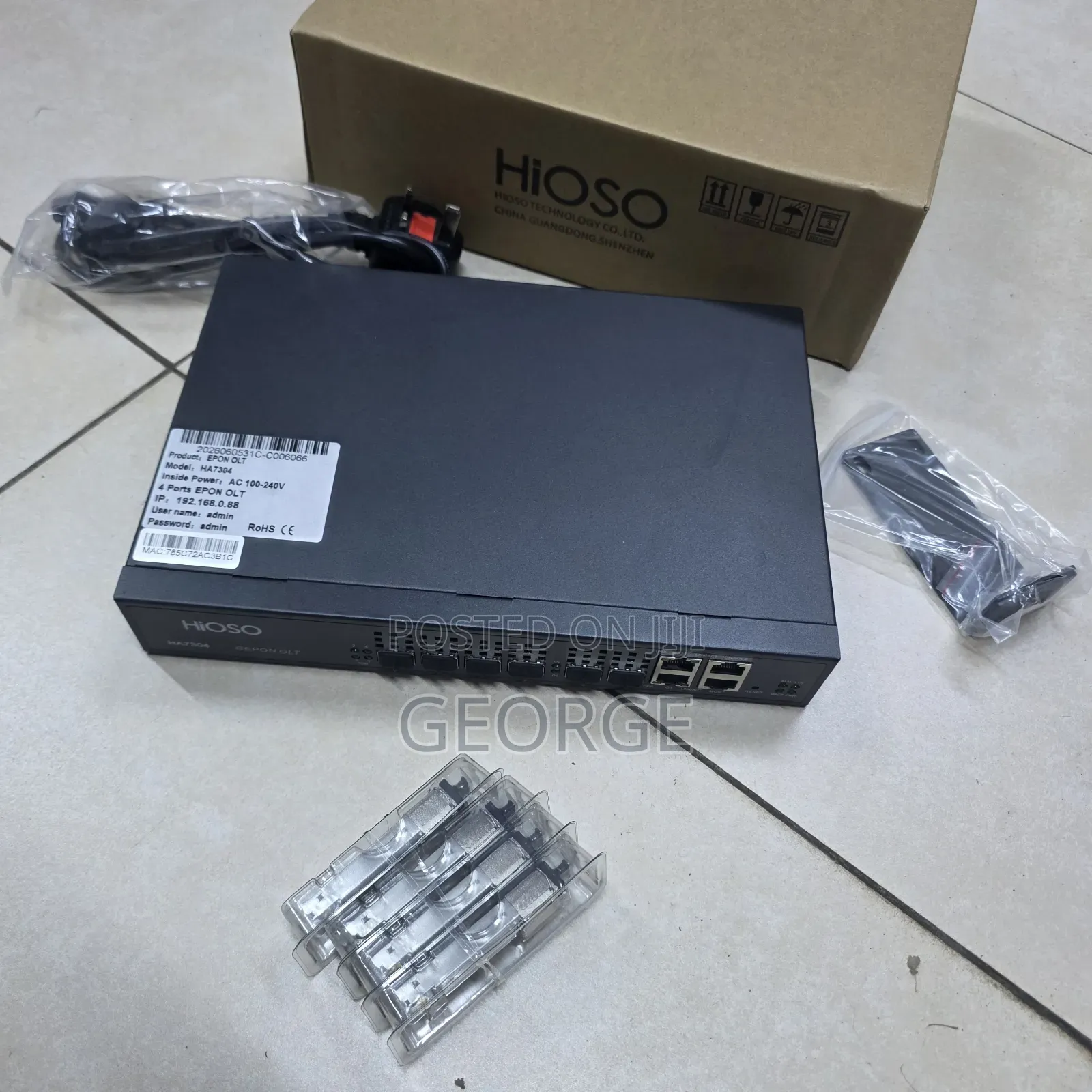 HiOSO 4 PON Port EPON OLT Up to 256 ONUs