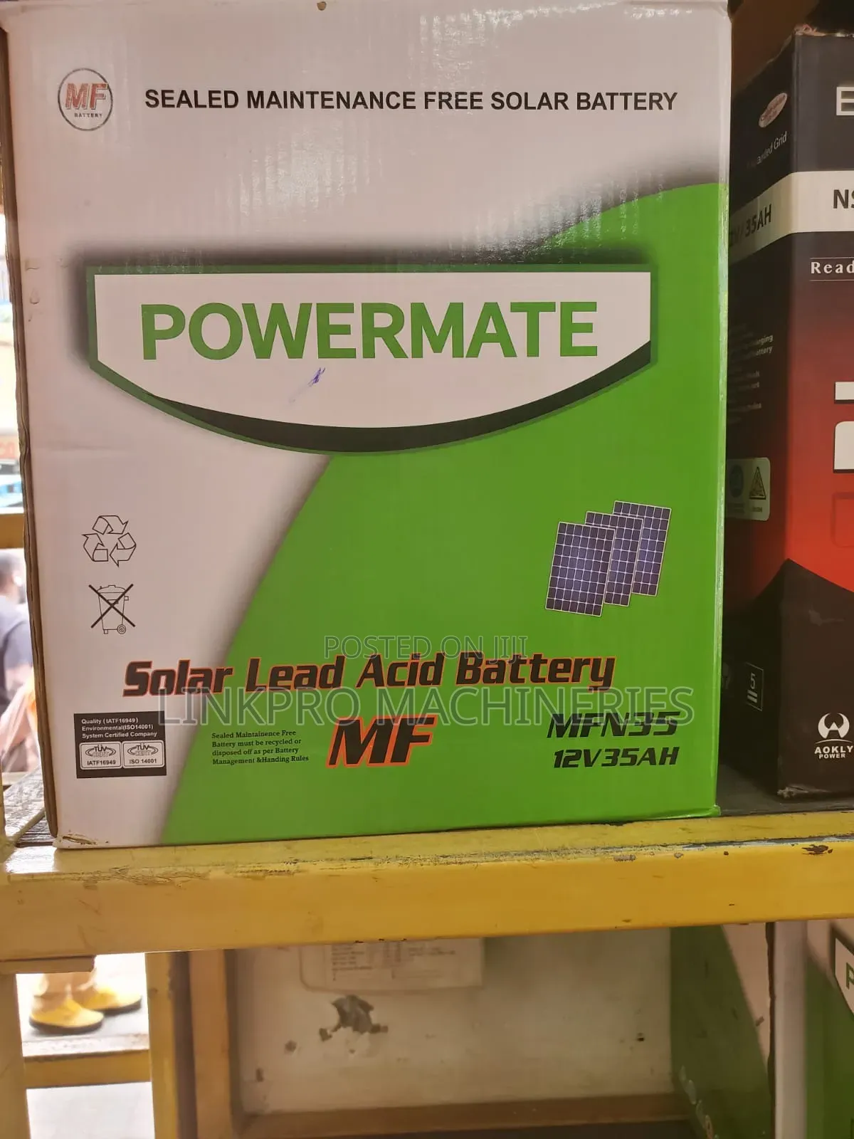 Powermate Sealed Maintenance Free Solar Battery 35ah 12 Volts