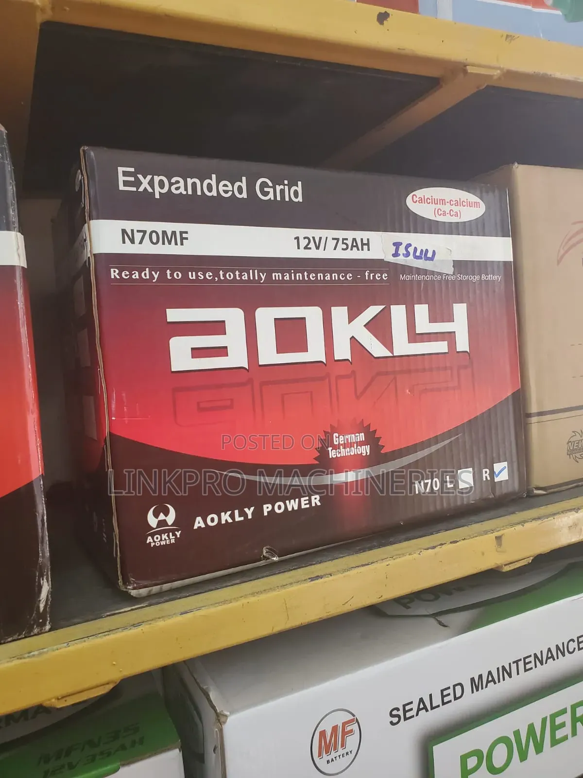 N70MF 12v75ah Aokly Car Battery