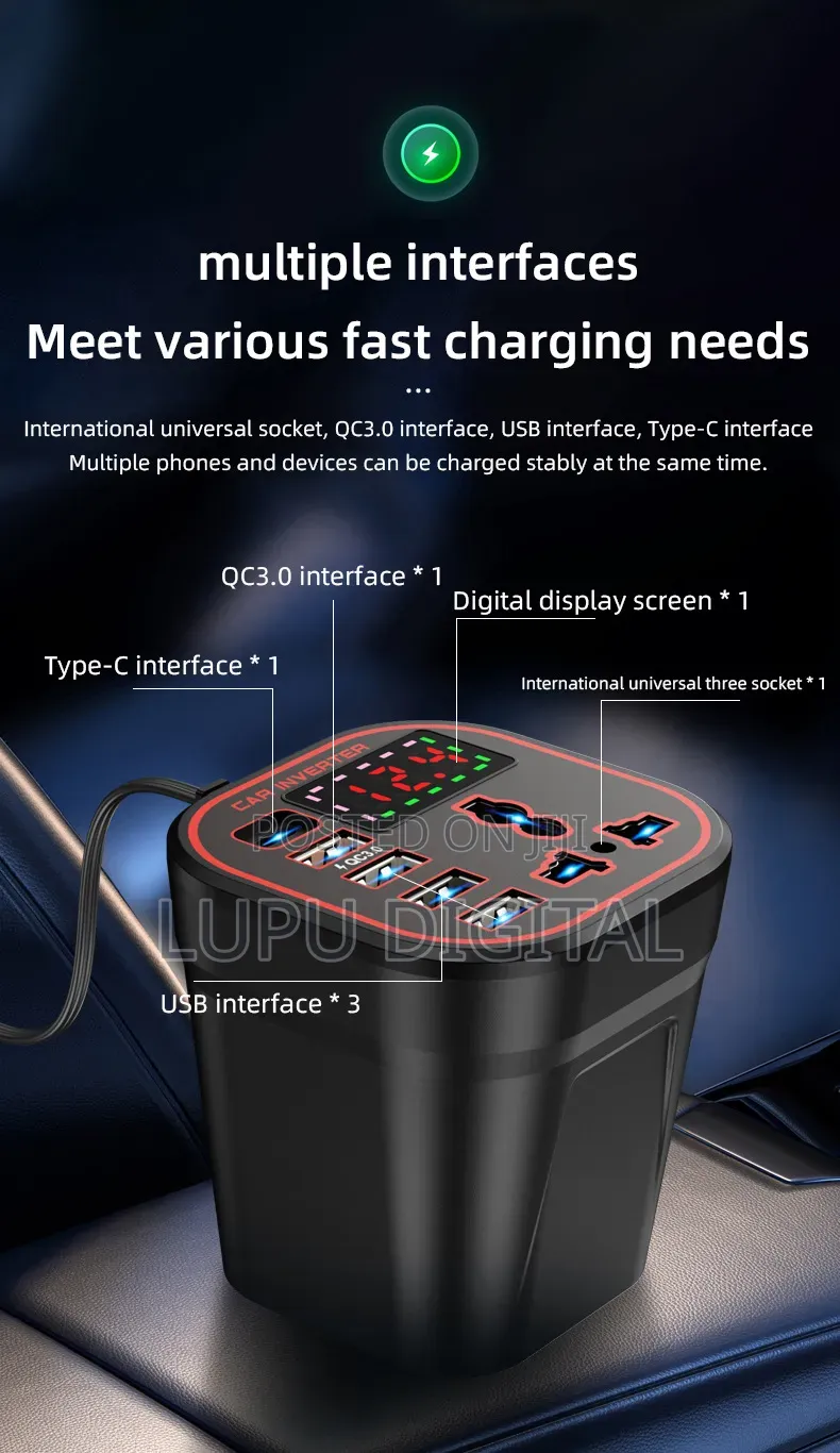 Car Power Inverter Single Phase 200W 50/60Hz DC/AC Converter