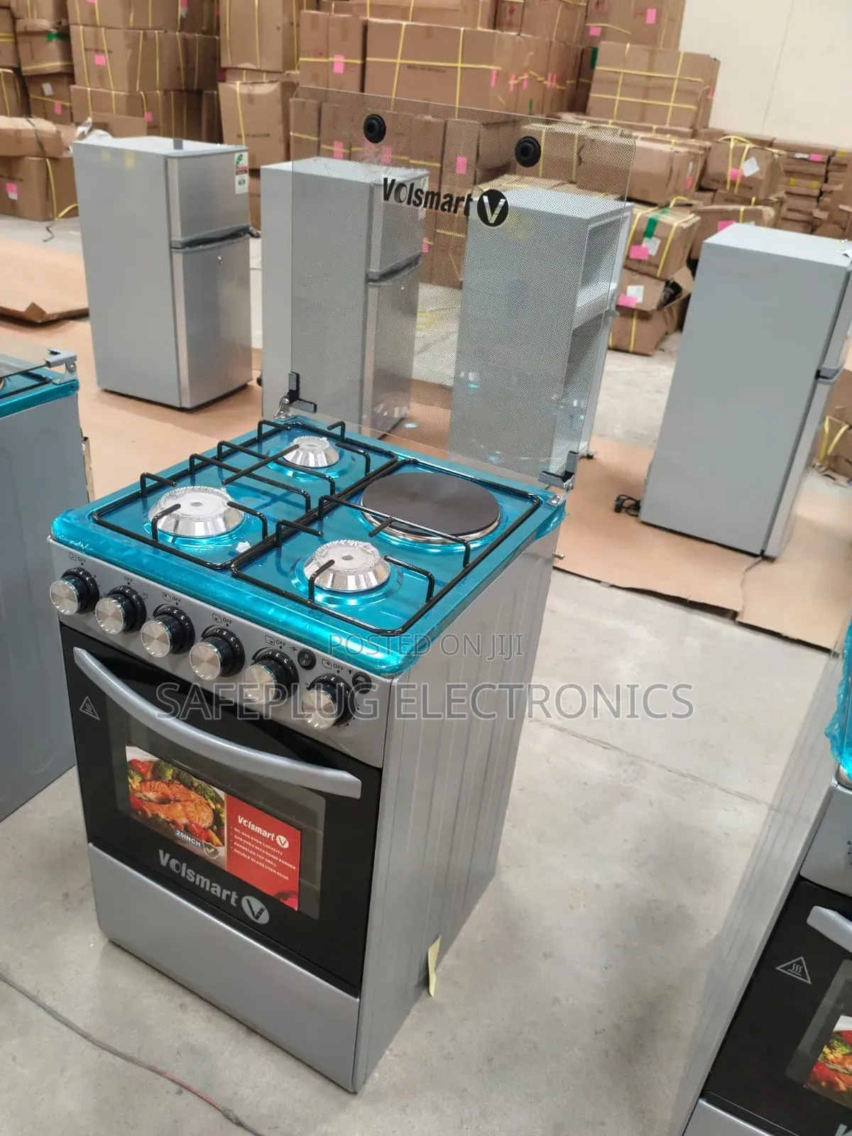 Volsmart 60×60 Premium Cooker | 3 Gas Burners + 1 Hot Plate |