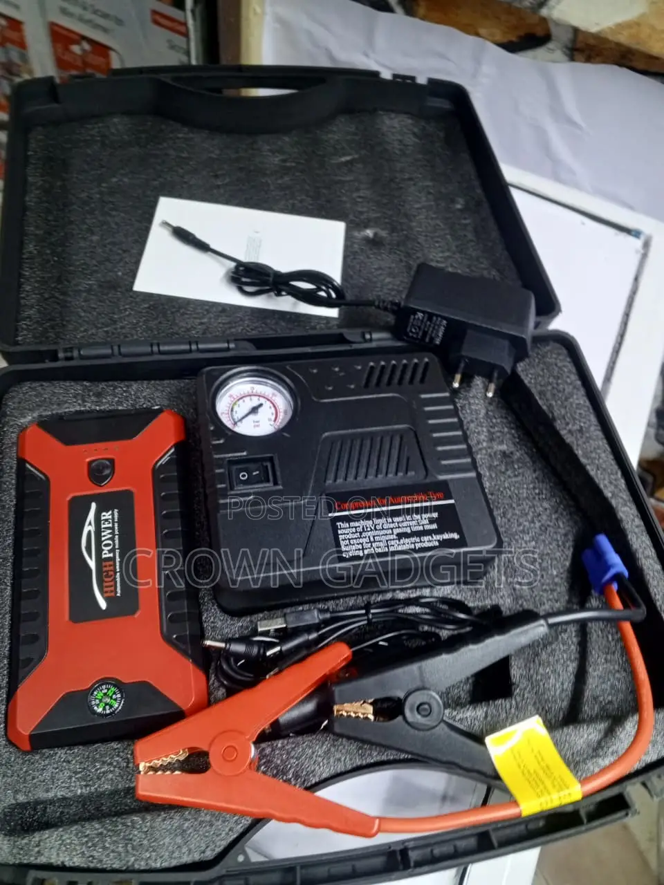 2-in-1 Car Jump Starter With Air Compressor Power Bank