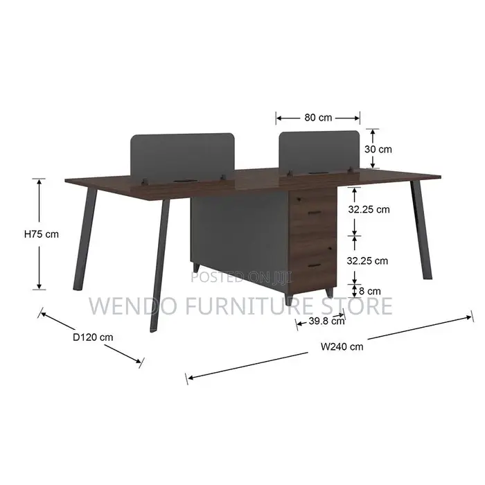 Office Workstation; Four Users MDF Wood Office Desk Station