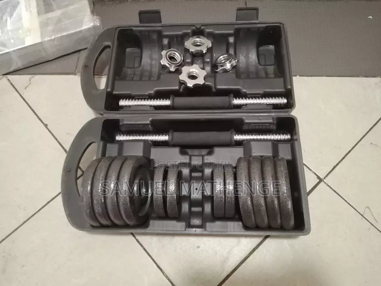 Cast Iron Dumbbell Set With Removable Weight Plates