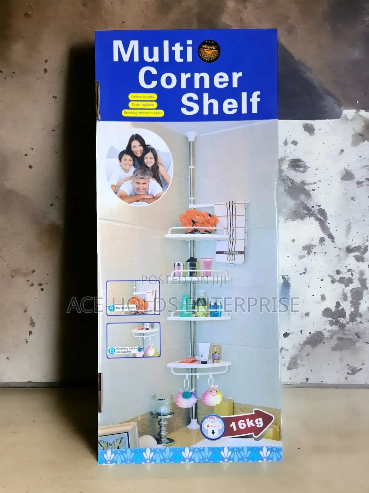 Multi Corner Bathroom Shelf Organizer -
Height 3.2m