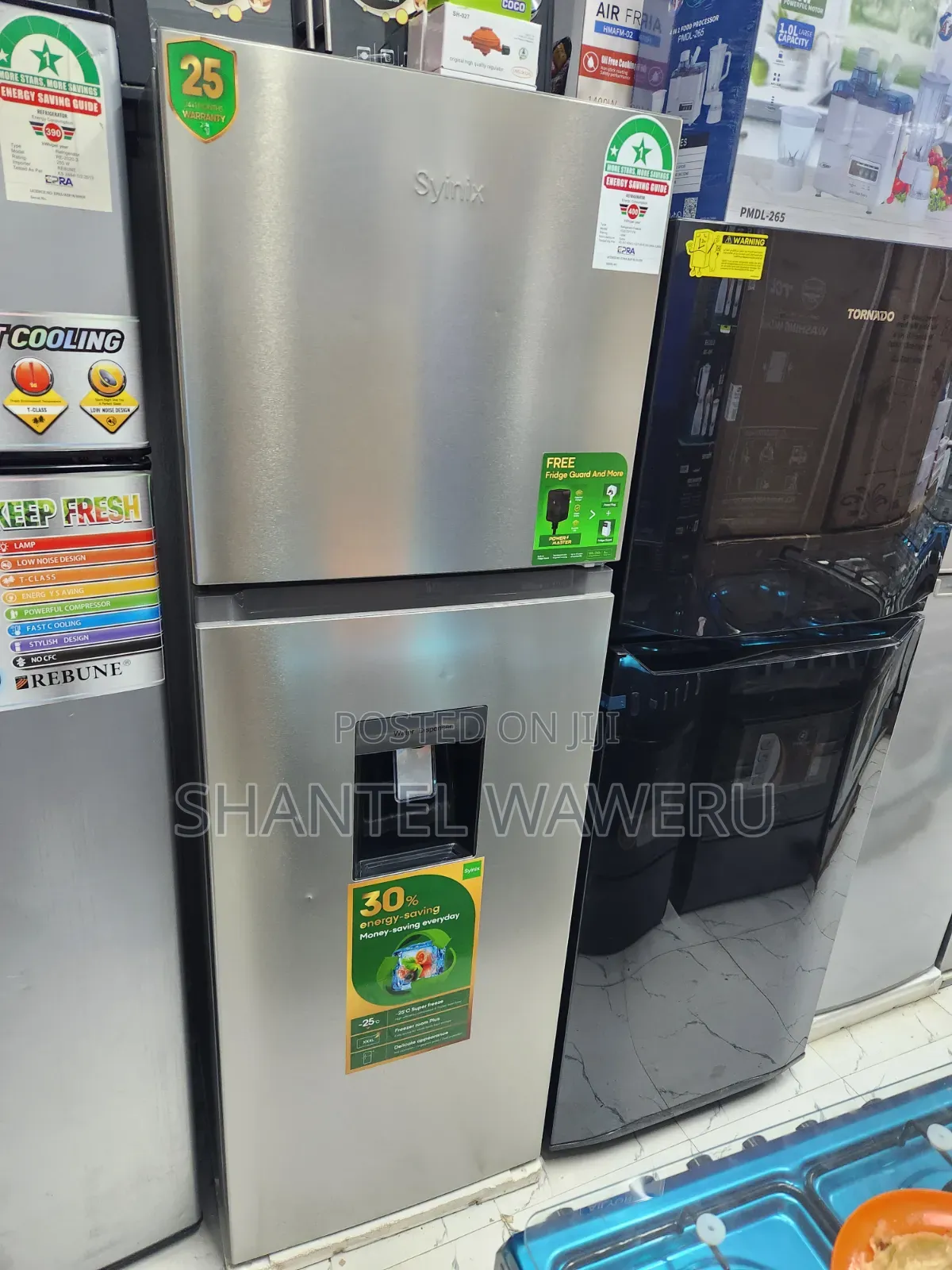 Syinix Double Door Fridge With Dispenser