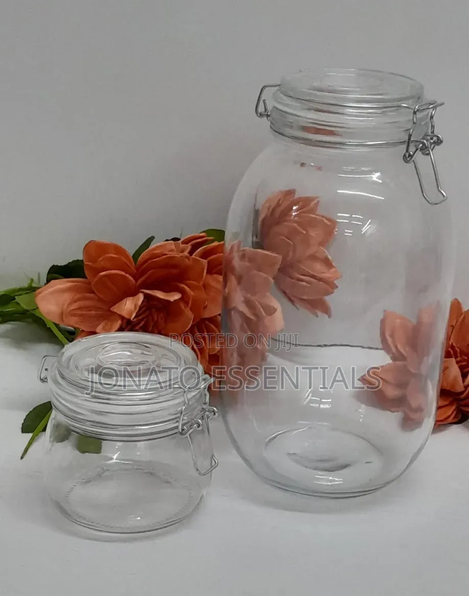 Airtight Glass Storage Jars 500ml and 3000ml Pantry Organizers