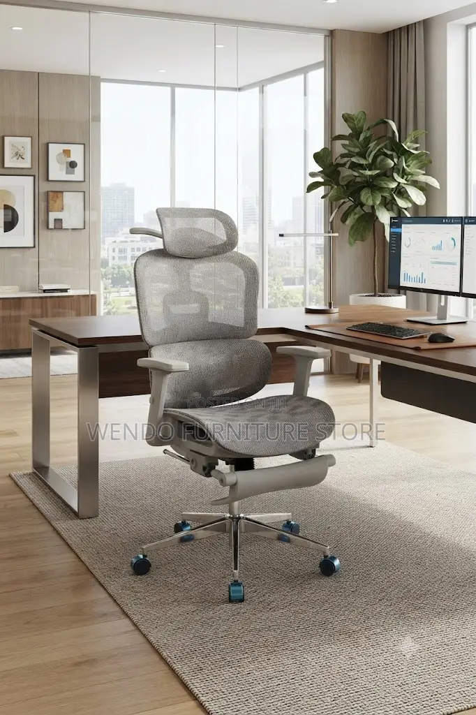 Office Chairs; Orthopedic High Back Heavily Fabric Seat With Footrest