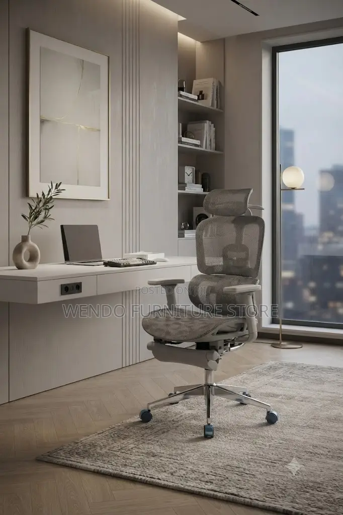 Office Chairs; Orthopedic High Back Heavily Fabric Seat With Footrest