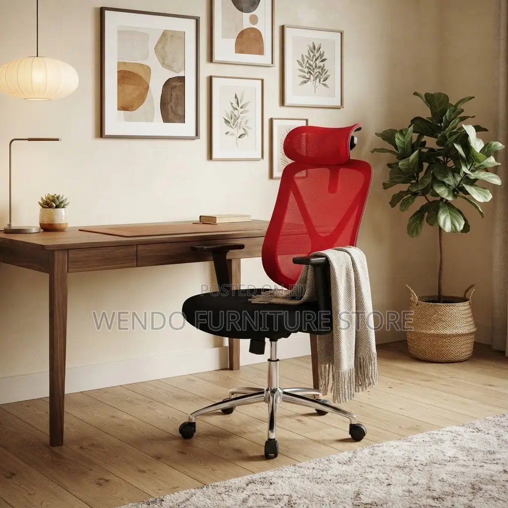 Office Chairs; Ergonomic Red Backrest Fabric Office Chairs