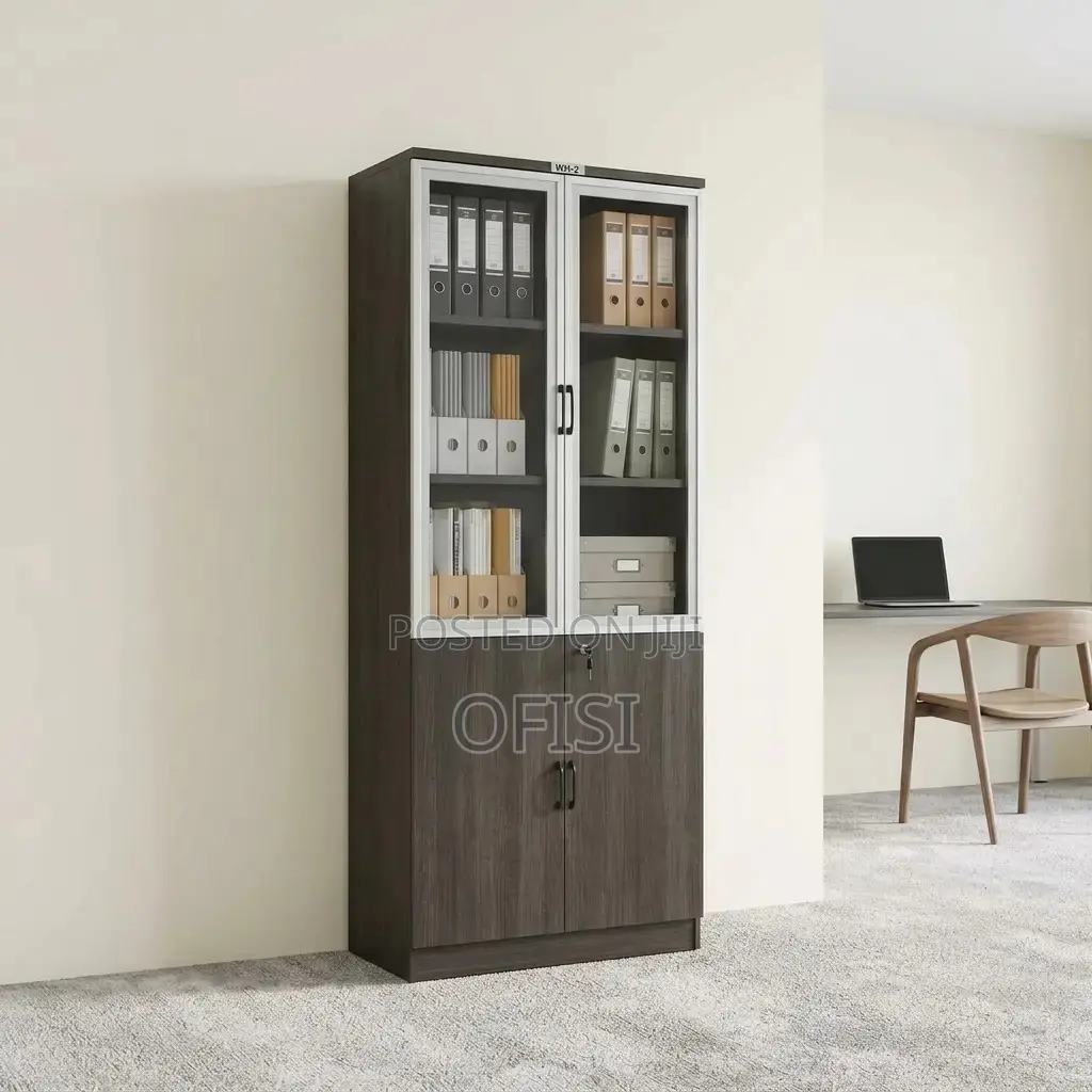 Office Cabinet; Half Glass Wooden Filing Cabinet