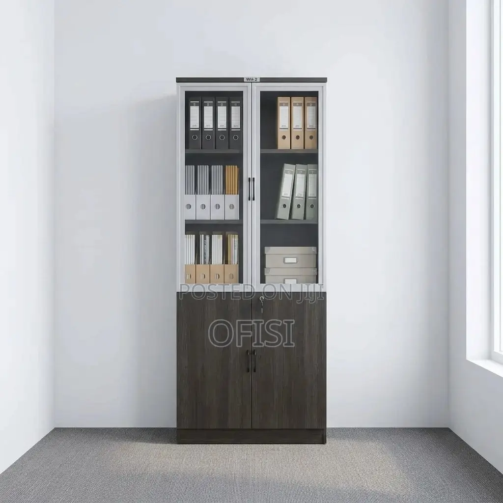 Office Cabinet; Half Glass Wooden Filing Cabinet