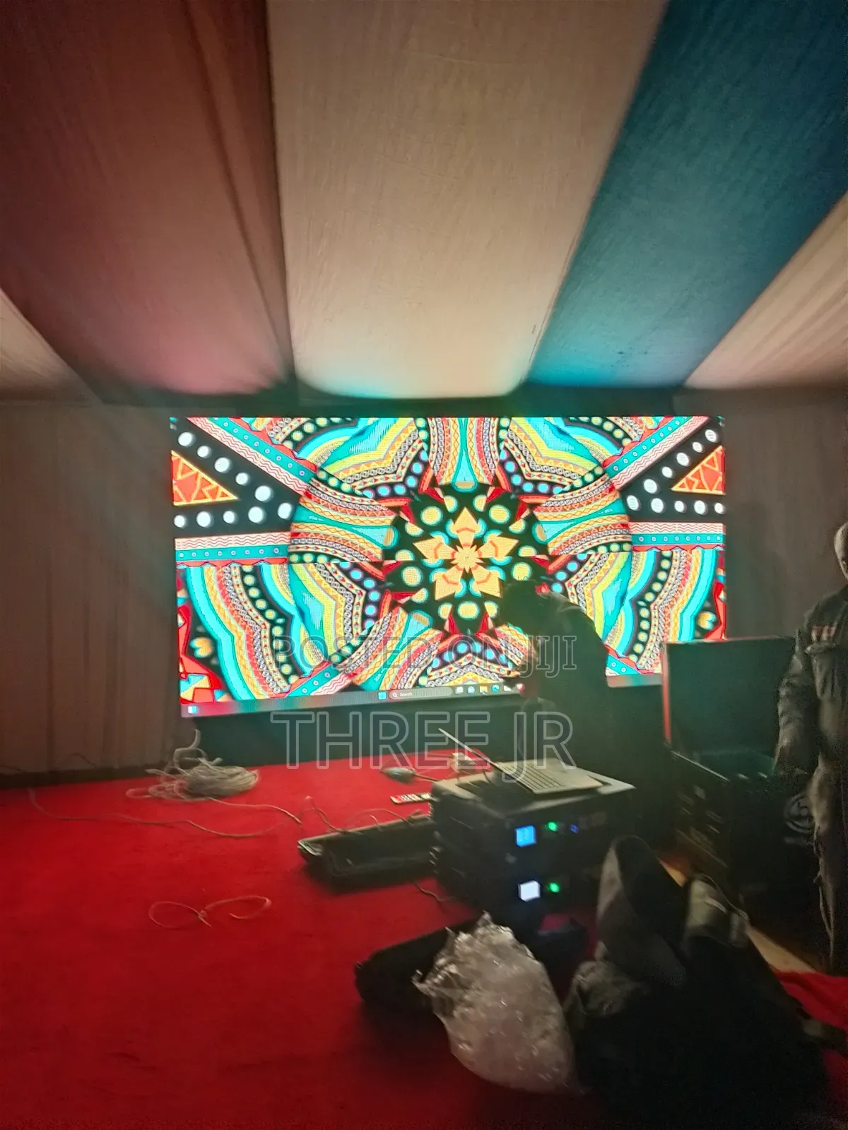 Led Panels Set Up in Church Function With Cross Design