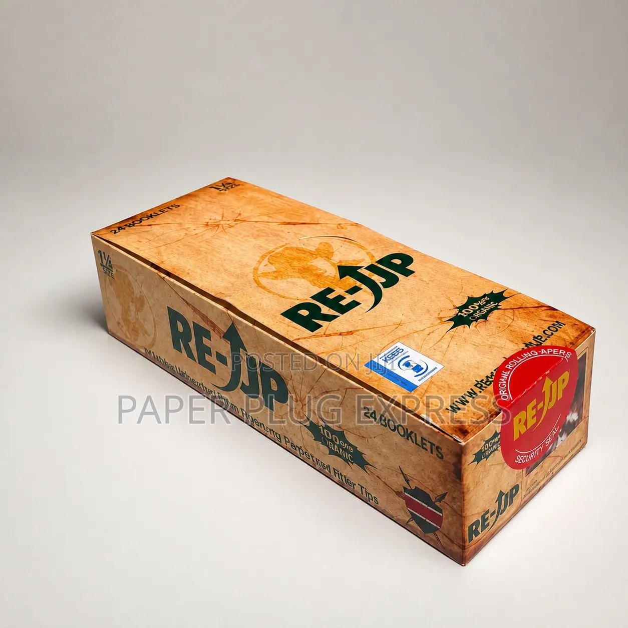 RE-UP 1 1/4 Size Brown Rolling Papers - 100 Leaves + Filter Tips