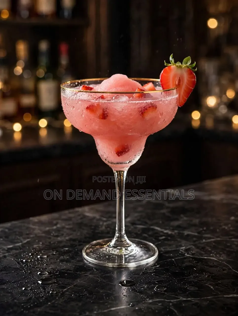 2pcs High Quality Gold Rim Margarita / Coupe Glass
