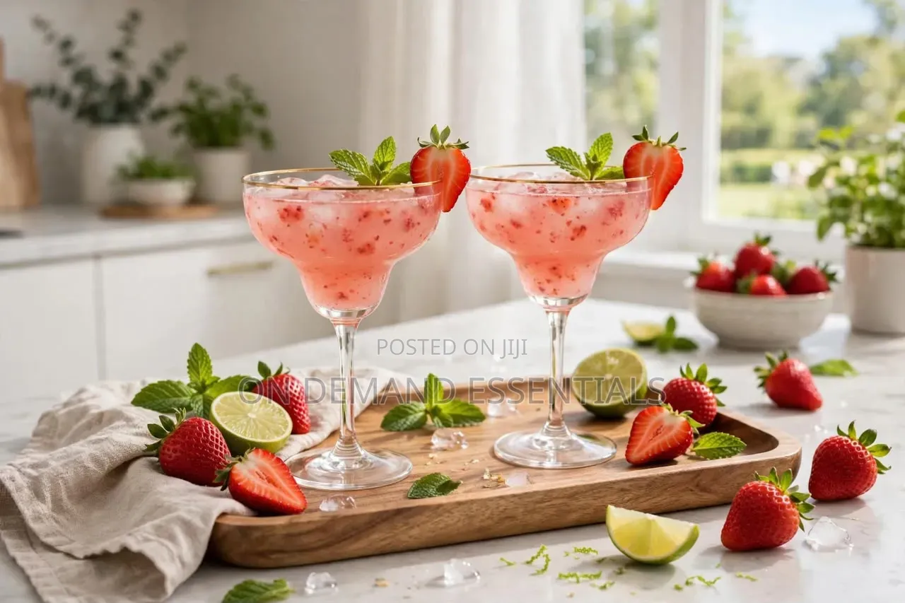 2pcs High Quality Gold Rim Margarita / Coupe Glass