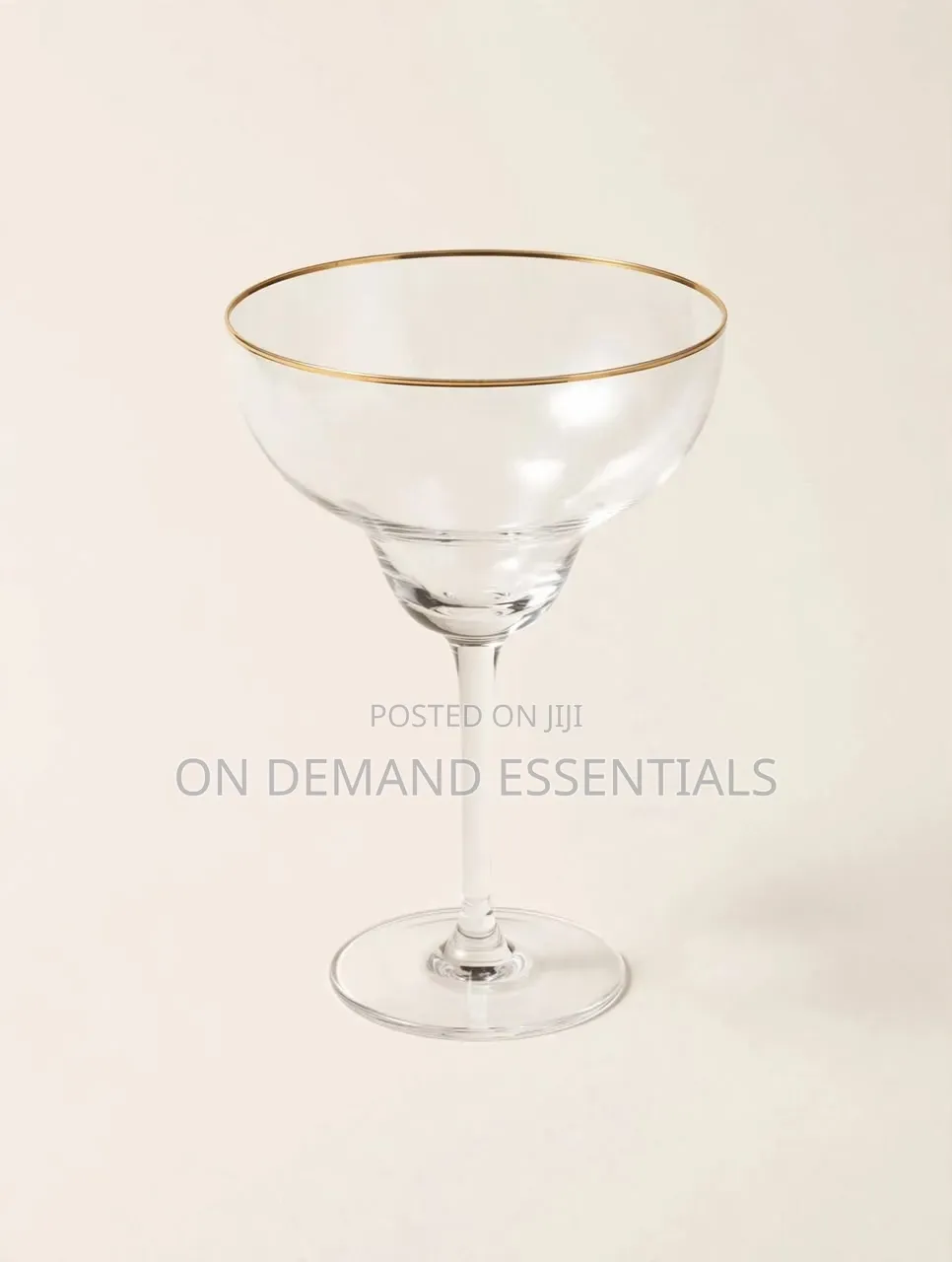 2pcs High Quality Gold Rim Margarita / Coupe Glass
