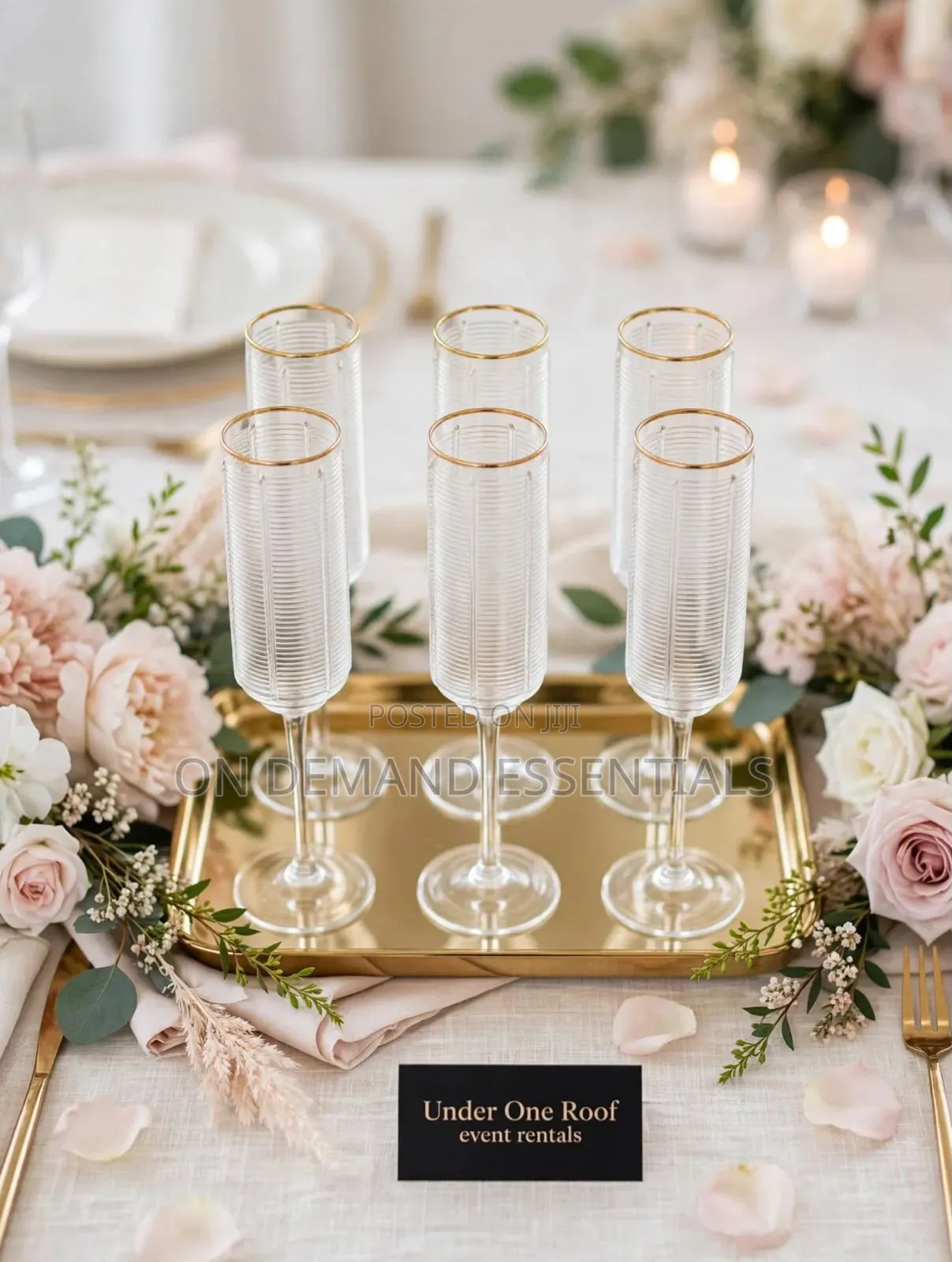 6pcs Luxurious,high Quality Champagne Flute With a Gold Rim