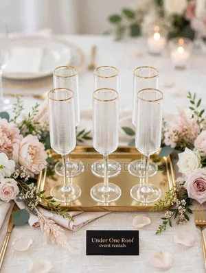 6pcs Luxurious,high Quality Champagne Flute With a Gold Rim