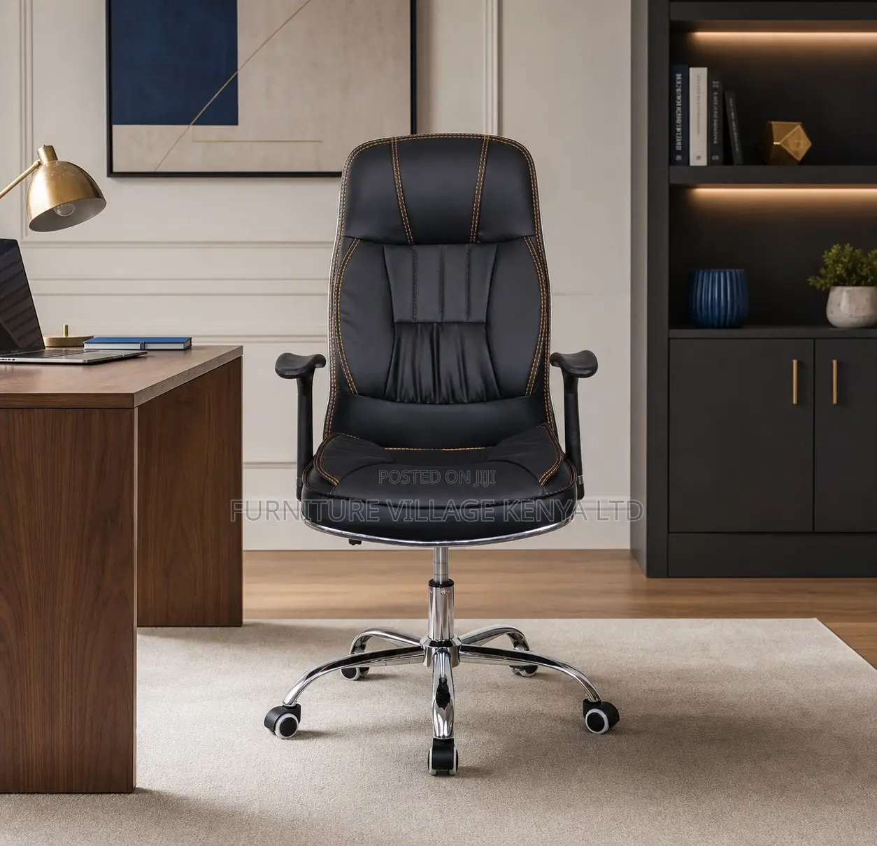 Office Chair; Black Adjustable Generic Office Computer Chair