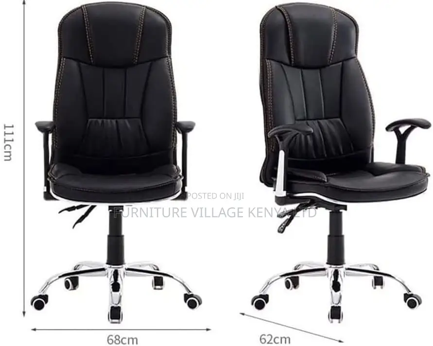 Office Chair; Black Adjustable Generic Office Computer Chair
