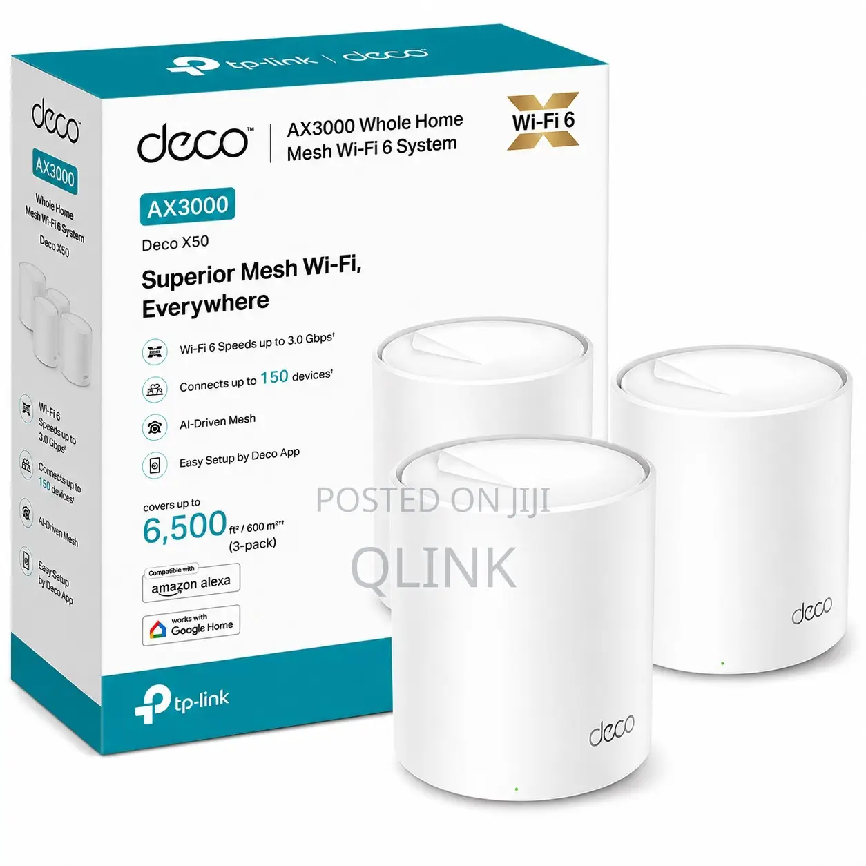 TP-Link Deco X50 AX3000 Whole Home Mesh (3 Pack) - TL-DECO X50