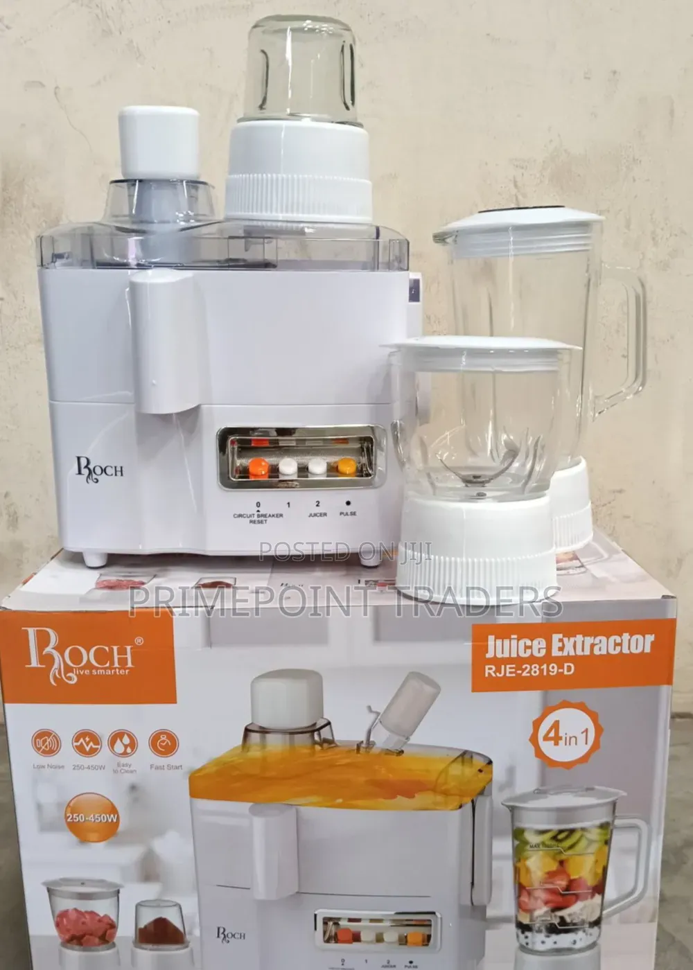 Roch 4-in-1 Food Processor – Juicing, Blending, Grinding Milling