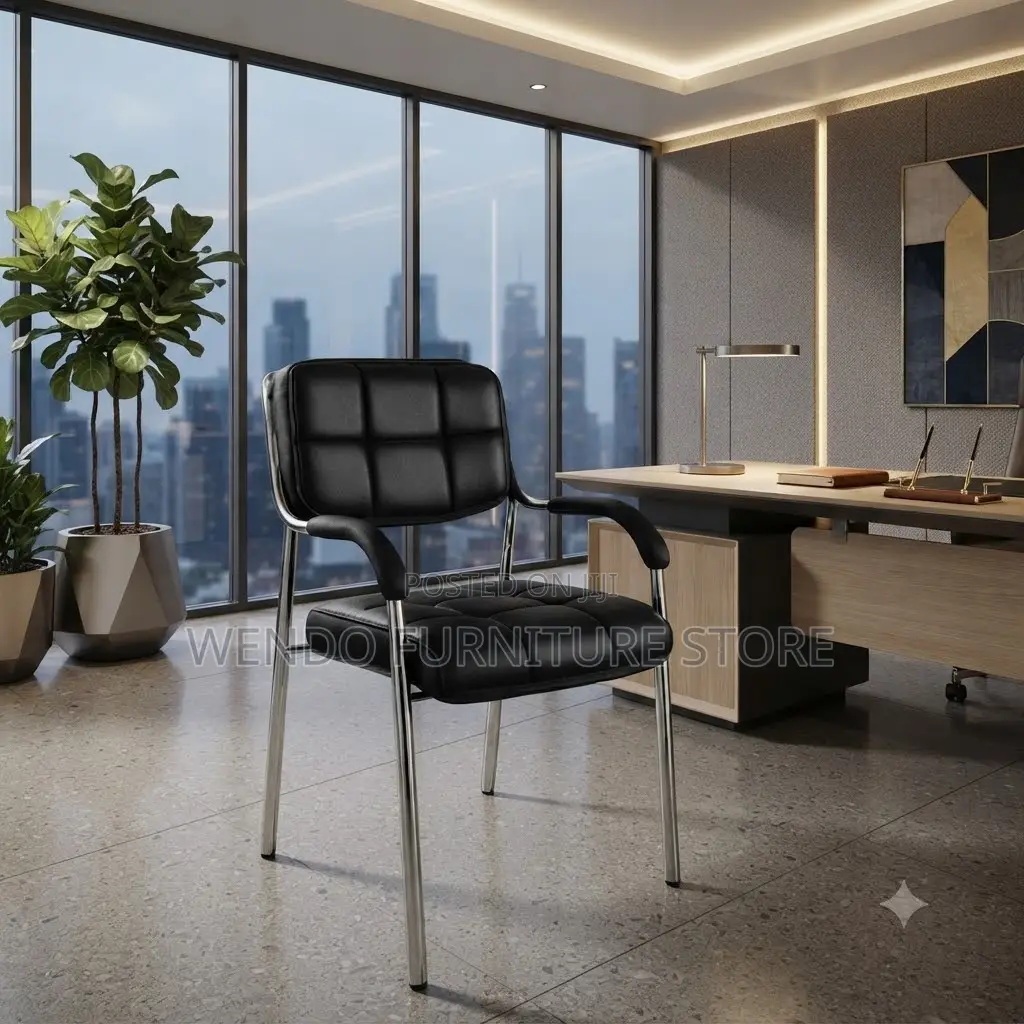 Office Chairs; Katalina Office Leather Visitors Mid Back Chairs